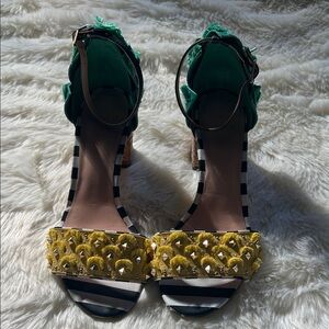 Kate Spade Stylish Green and Yellow Women's Heels size 7 m